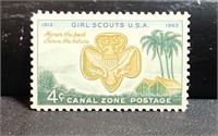 1962 4c bl,dk grn, bis, girl scouts
