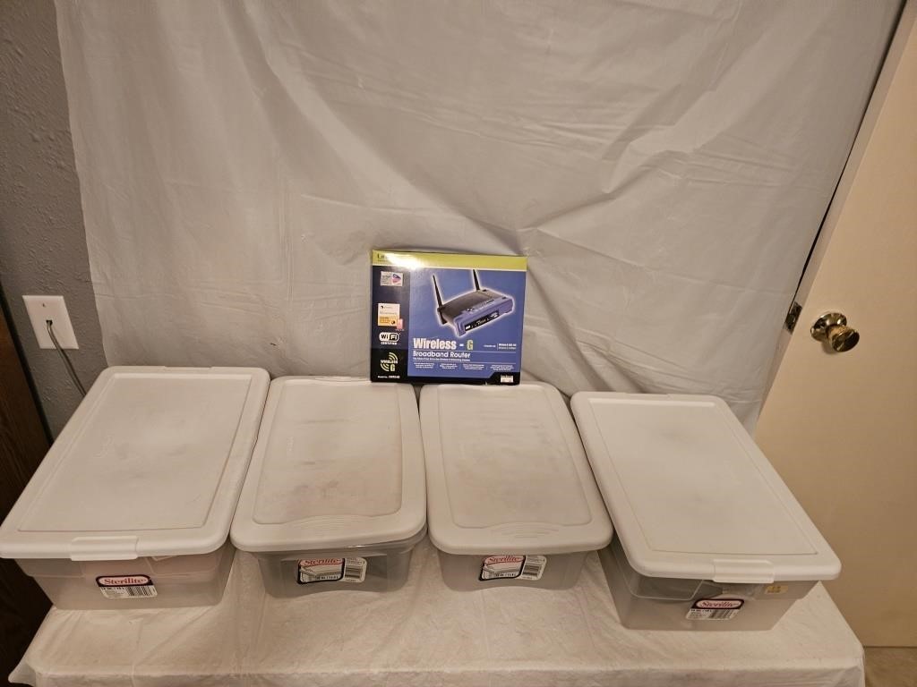 Storage Totes, Router and Electrical