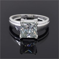 APPR $3500 Moissanite Ring 2.2 Ct 925 Silver