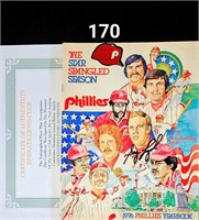 Auto.1976 Phillies Year Book Greg Luzinski w/COA