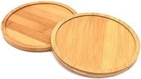 6 Bamboo Saucer 2-Pack for Plants x2