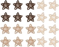 LAHONI 20pc Rattan Star Ornaments x4