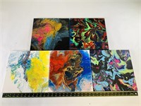 4pcs abstract paintings