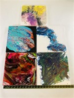 5pcs abstract paintings
