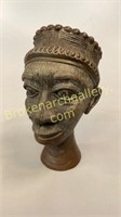 African Copper Bust of Woman