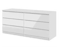 Scottsdale 6-Drawer White High Gloss Double