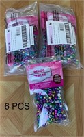 6 Packs of Metallic Beads