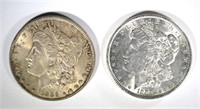 1886 & 1889 MORGAN SILVER DOLLARS, CH BU