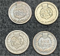 (4) Indian Head Cents: