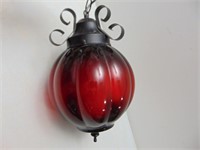 Vintage Ruby Red Hanging Lamp