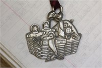 Ginger Bread Pewter Basket Pendant