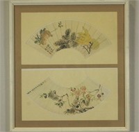 PAIR OF FRAMED CHINESE FAN PRINTS