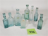 Early Aqua Glass Bottles & Jars