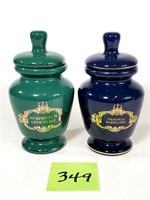 Pair of Decorated Ceramic Medicine Jars
