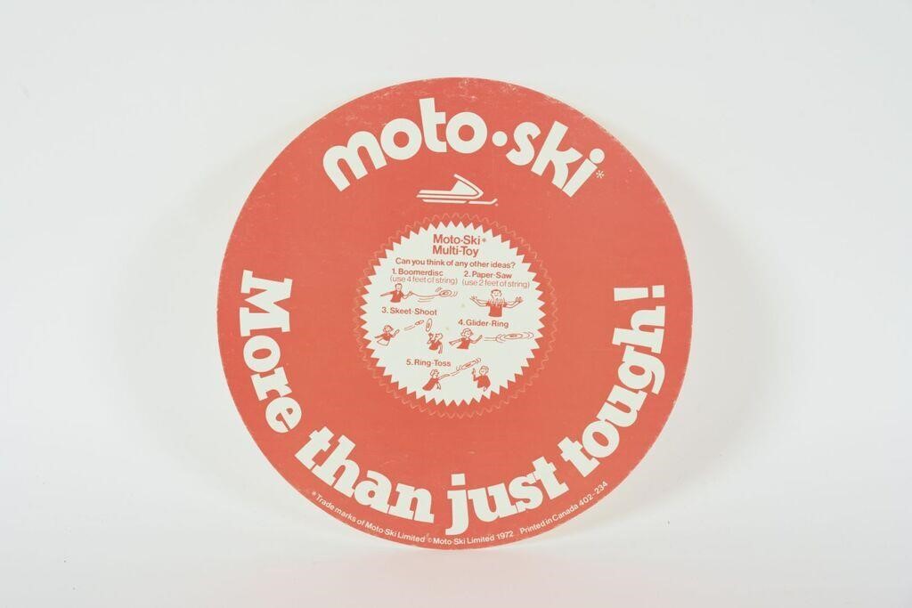 1972 MOTO-SKI PROMOTIONAL CARDBOARD MULTI-TOY