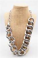 Chico's Large Chunky Silver Tone Chain Link
