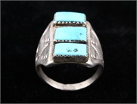 Navajo Sterling & Sleeping Beauty Turquoise Ring