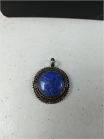 Silver pendant with beautiful blue stone