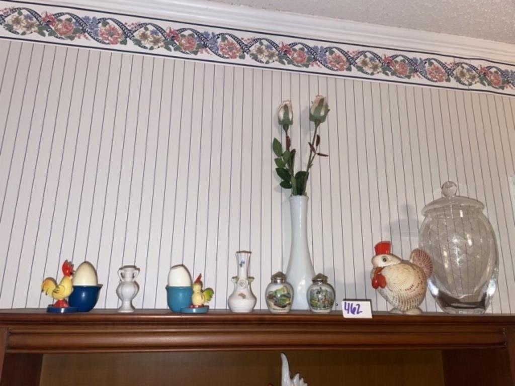 Chicken Decor ~ Vase & Covered Jar