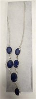 NECKLACE WITH BLUE STONE MARKED 925