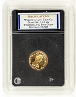 Coin Proof Gold 1984 .9999 1/10 Troy oz  Angel