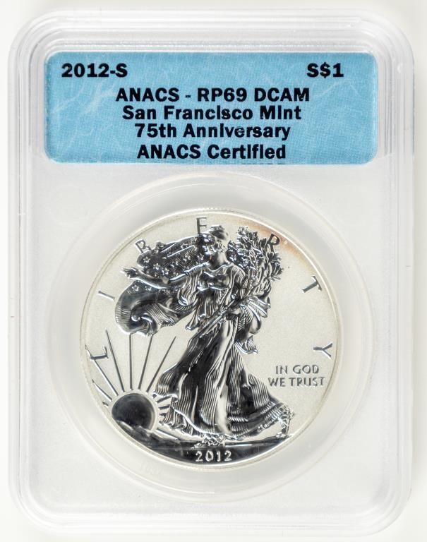 Coin 2012-S Silver Eagle ANACS-RP69 DCAM