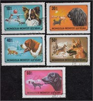 Mongolia Dog Lovers Stamps; Postal History, Philat