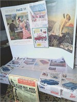 Coke Posters, Old Car Advertising & Auction Poster