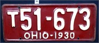 1930 Ohio license plate