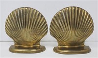 Brass Clam Shell Bookends