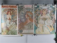 Alphonse Mucha Art Nouveau Portal Poster Lot of 3