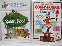 Vintage Disney Tri-Fold+One Sheet Movie Posters