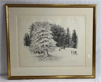 Original 'Canadian Holiday' Drawing by Schneider
