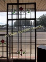 Wonderful 3 Color 2 Panel Stained Glass Window