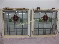 Matching 3 Color Stained Glass Windows