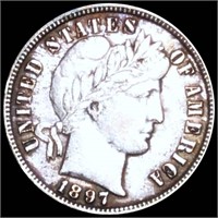 1897-S Barber Silver Dime LIGHTLY CIRCULATED