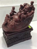 Buddha On Red Lacquer Stand K9C