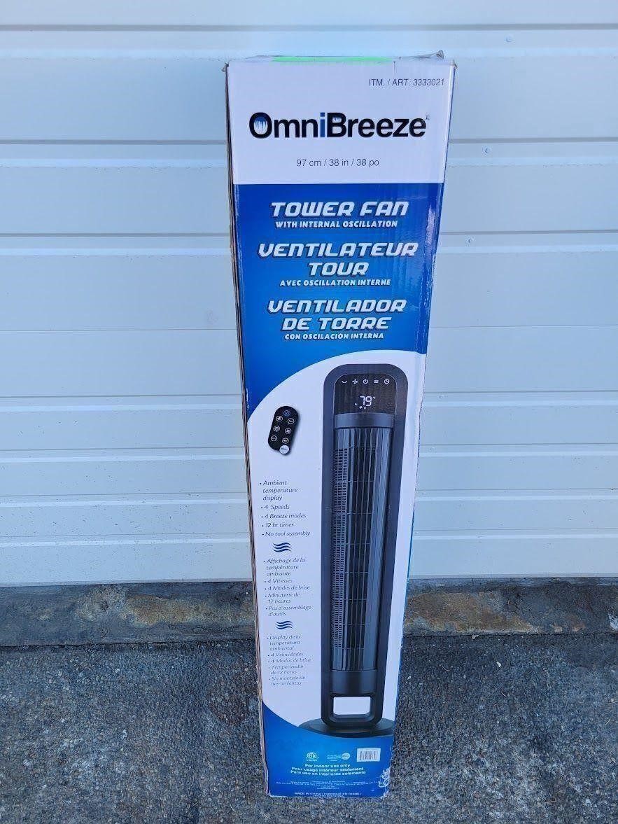 OmniBreeze Tower Fan M/N 3333021, Like New