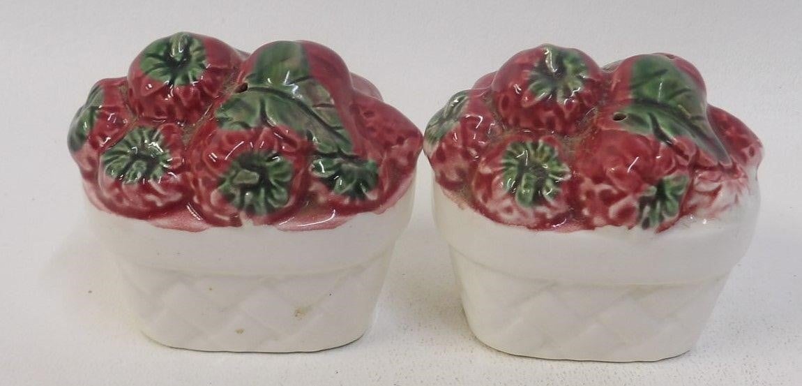 Strawberries in White Baskets