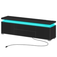 Rolanstar TV Stand with LED Lights & Power Outlet