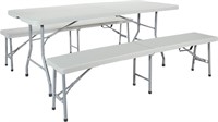 3-Piece Folding Bench and Table Set