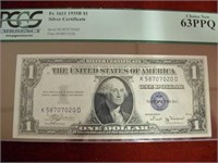 PCGS CN63PPQ $1 1935B Silver Cert. Fr.1611
