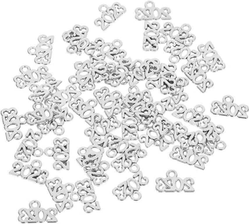 (N) MILISTEN 100Pcs 2023 Number Charm Pendants 202