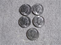 5 - Eisenhower $1 coins 3-1977 & 2-1978