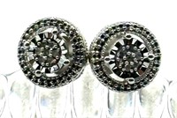 Sterling Silver .10 Ct Diamond Stud Earrings