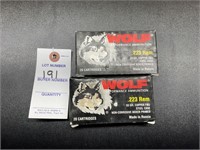 2 Boxes Wolf 223 REM Ammo