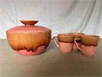 1950's Winart Pottery Bowl & Cups