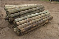 (3) Bundles Round Wood Post, Approx 7Ft-8Ft