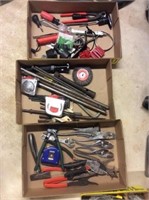 3 Trays Of Pliers, Pinchers, Tape Measures Etc