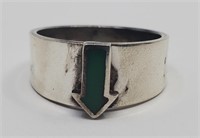 Vintage Sterling Silver Enameled Arrow Ring